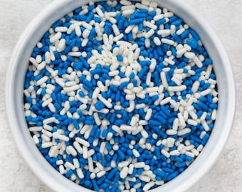 Blue and White Jimmies Sprinkles 4oz