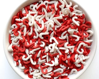 Red and White Candy Cane Sprinkles: Edible Cake Decorations (2.5 Ounces)