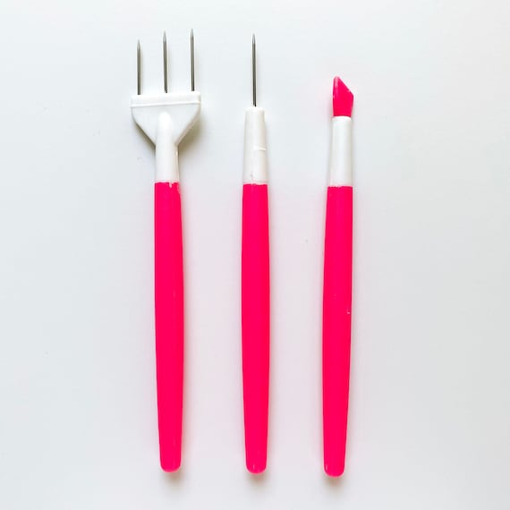 Royal Icing Cookie Decorating Tools: Scribe, Comb, Silicone Edging Tool - 3 Piece Set