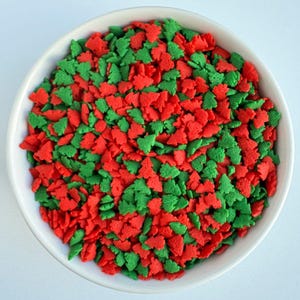 Red & Green Tree Sprinkles | 2.5 ounces | Edible Sprinkles | Christmas Sprinkles | Holiday Sprinkles | Cookie Decorating | Christmas Candies