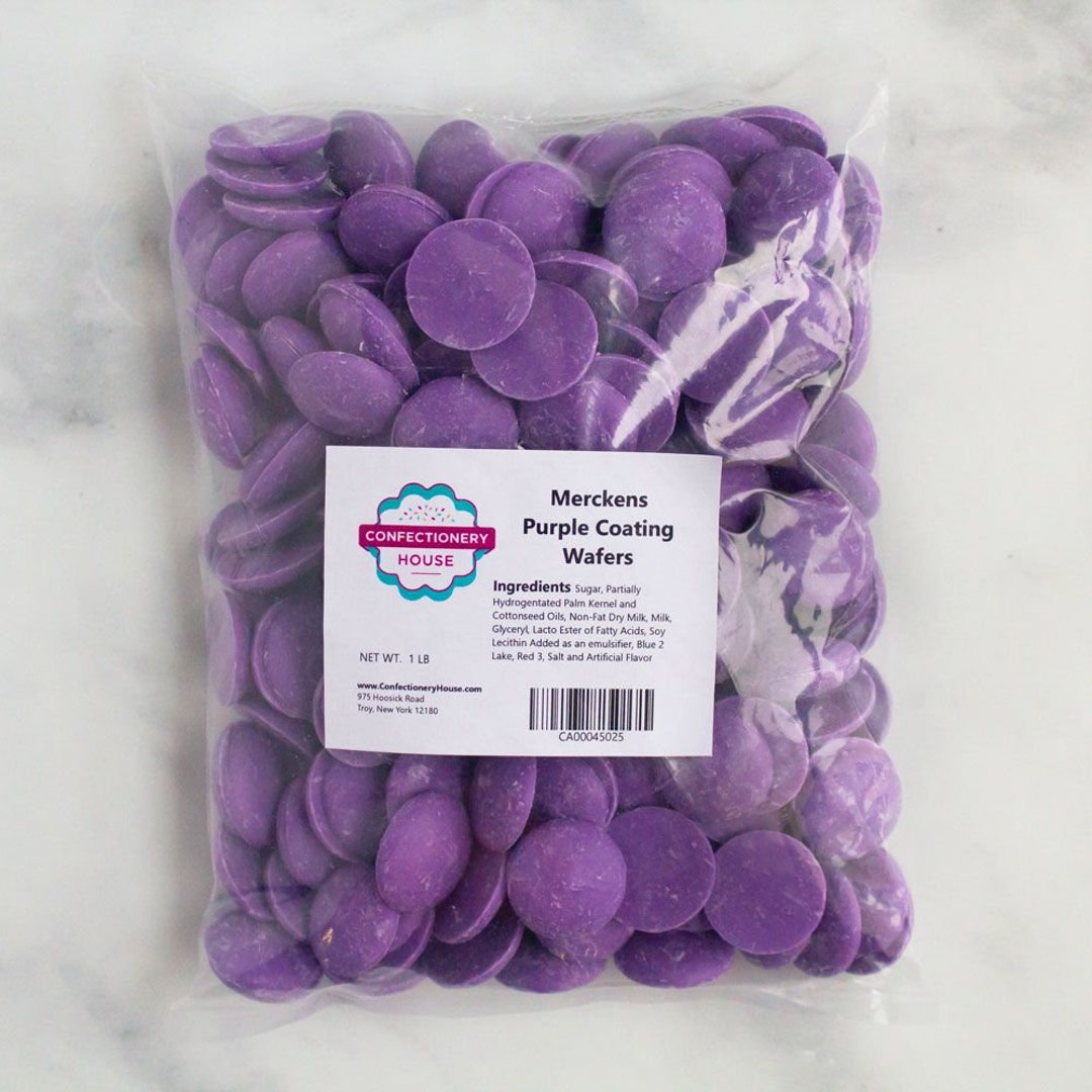 Merckens Purple Chocolate Melts 1 Pound Bag Melting Chocolate Candy