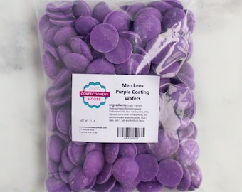 Merckens Purple Chocolate Melts | 1 Pound Bag | Melting Chocolate | Candy Coatings
