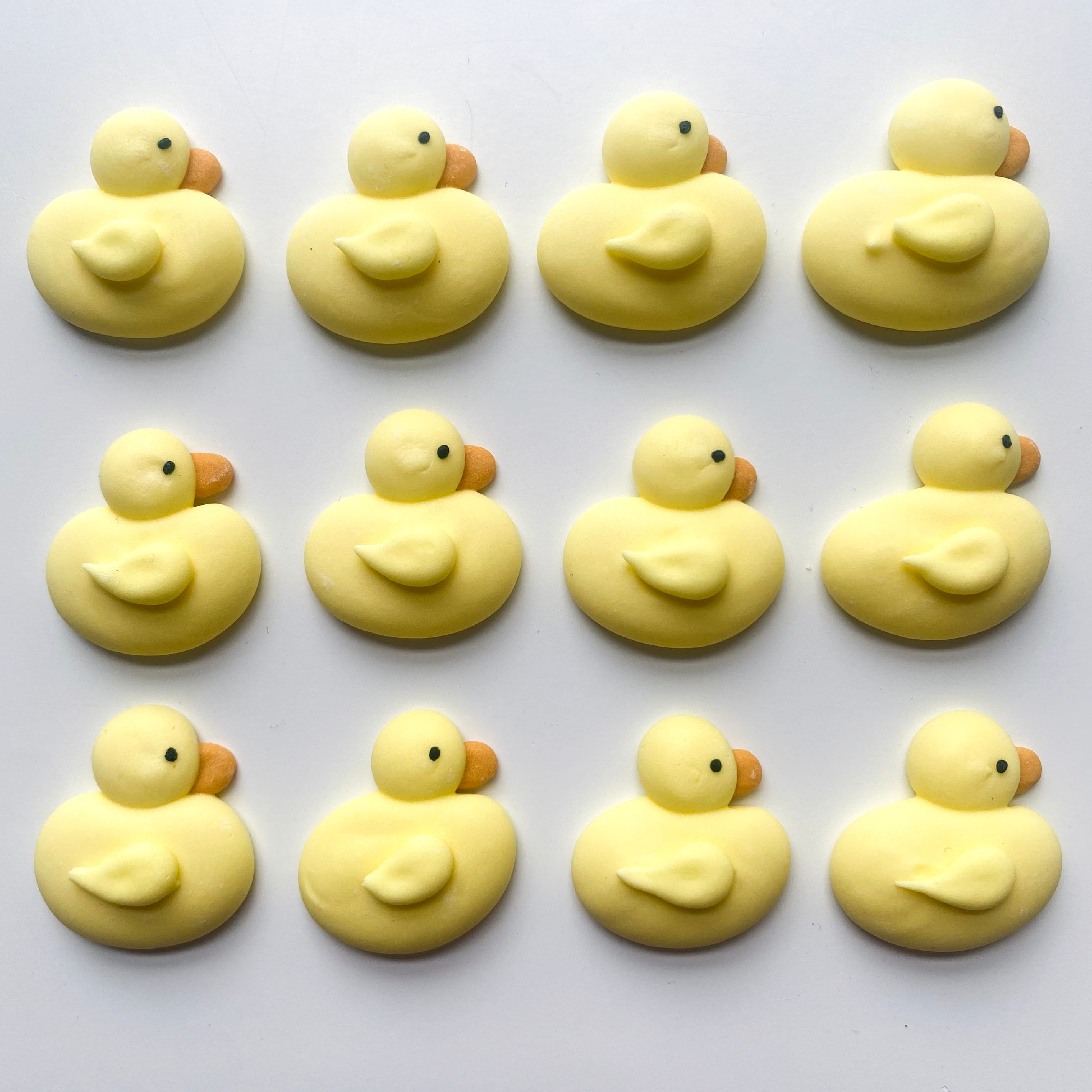 Duck Royal Icing Decorations | 12 per Package | Edible Easter Decor | Easter Cupcakes | Duck Cupcake Topper | Baby Shower Cupcake Topper