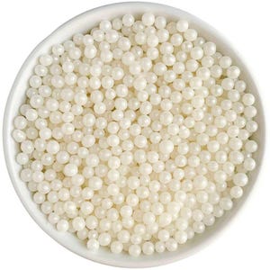 4MM White Sugar Pearls | 2.5 ounces | White Edible Pearls | Sugar Pearls | Candy Pearls | Pearl Sprinkles