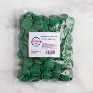 Merckens Dark Green Chocolate Melts | 1 Pound Bag | Melting Chocolate | Candy Coatings