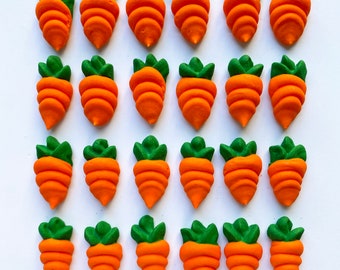 Carottes Glaçage Royal | 24 par paquet | Décorations comestibles de carottes glacées