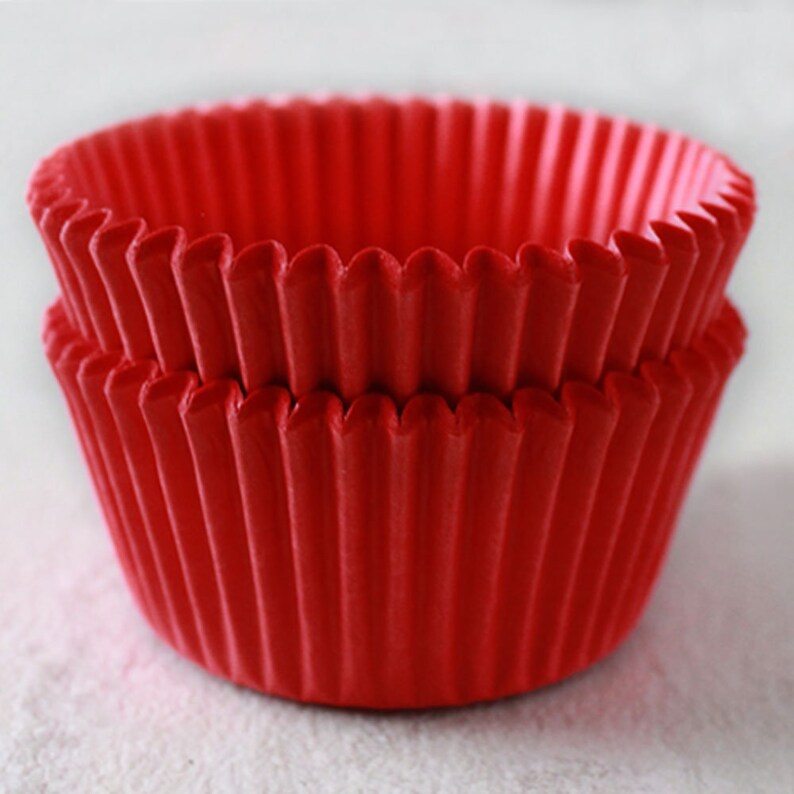Red Cupcake Liners Greaseproof Etsy