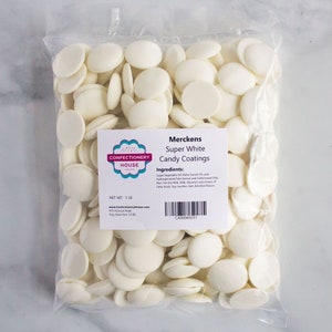 Merckens Super White Chocolate Melts | 1 Pound Bag | Melting Chocolate | Candy Coatings