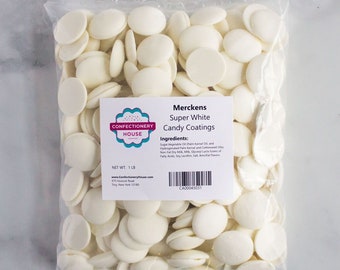 Merckens Super White Chocolate Melts | 1 Pound Bag | Melting Chocolate | Candy Coatings