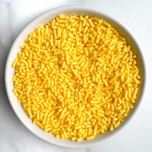 Yellow Jimmies | 4 Ounces | Edible Sprinkles | Yellow Sprinkles | Jimmies Sprinkles | Yellow Party Decor