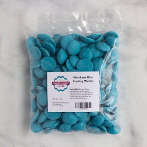 Merckens Blue Chocolate Melts | 1 Pound Bag | Melting Chocolate | Candy Coatings