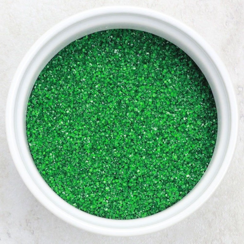 Green Sanding Sugar 4 Ounces  Green Colored Sugar  Green image 1
