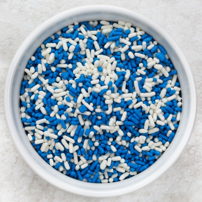 Blue and White Jimmies Sprinkles 4oz Etsy