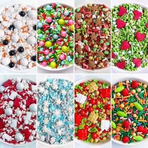 Holiday Sprinkle Mixes Bundle | 8 Different Sprinkle Mixes in 3 ounce packages | Christmas Sprinkles | Holiday Sprinkles | Edible Sprinkles
