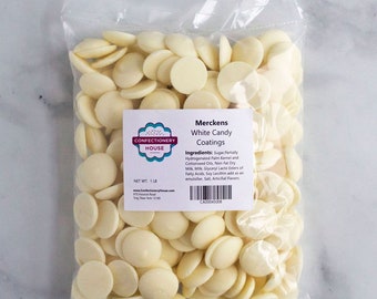 Merckens White Chocolate Melts | 1 Pound Bag | Melting Chocolate | Candy Coatings