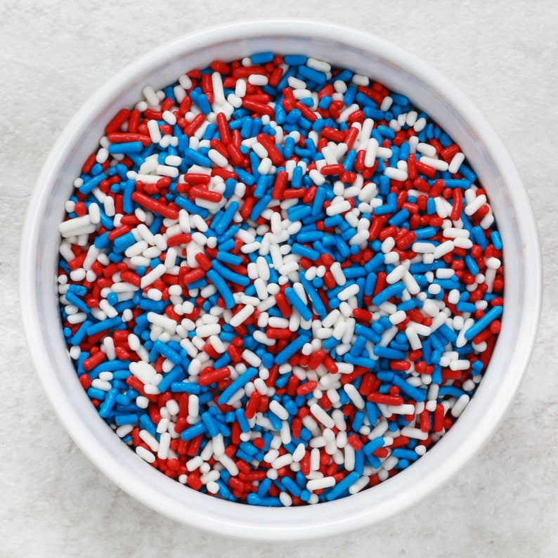 Red White and Blue Jimmies Sprinkles 4oz Etsy