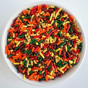 Fall Mix Jimmies | 4 ounces | Fall Color Sprinkles | Autumn Colors Sprinkles | Edible Sprinkles | Thanksgiving Sprinkles