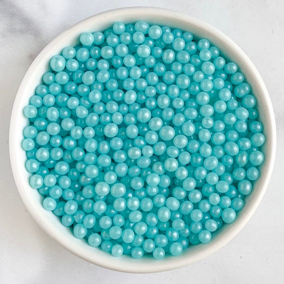 4mm Blue Sugar Pearls 2.5 Ounces Blue Edible Pearls Sugar Pearls Candy  Pearls Pearl Sprinkles 