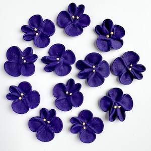 Small Royal Icing Violets | 12 per Package | Edible Flowers | Sugar Flowers