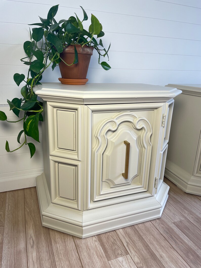 Refinished Vintage Nightstands pair Etsy