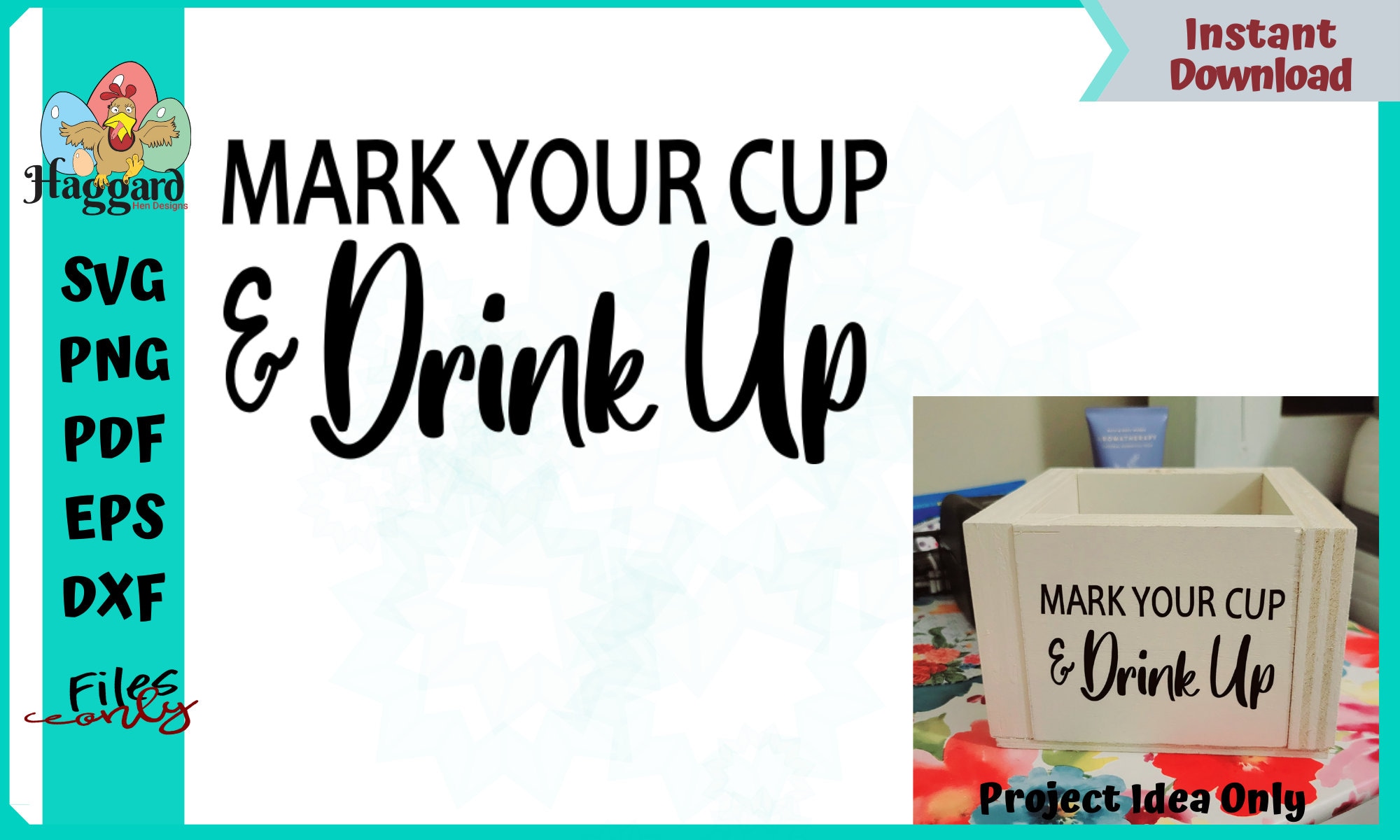 Mark your cup and drink up svg design etsy