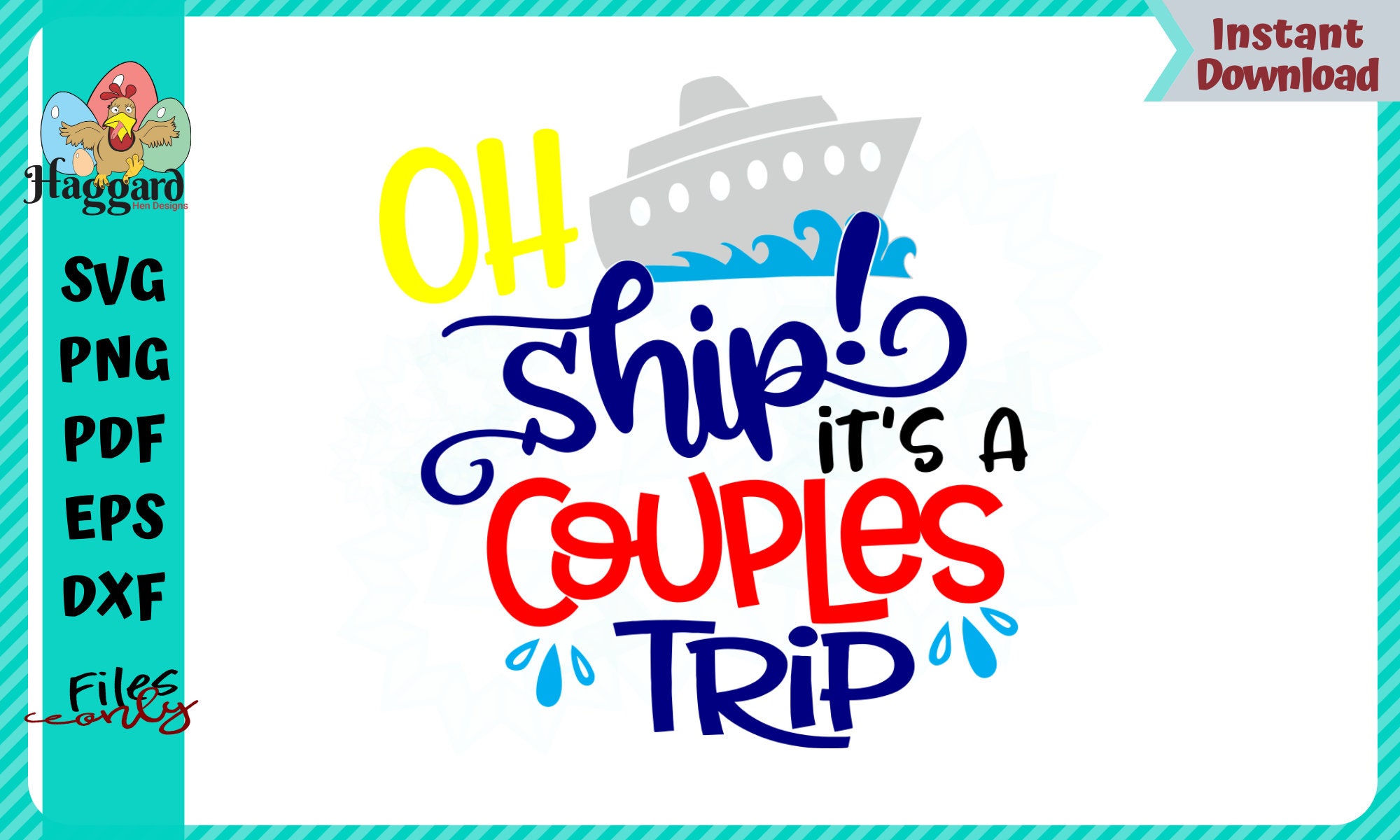 Oh ship it s a couples trip svg design etsy