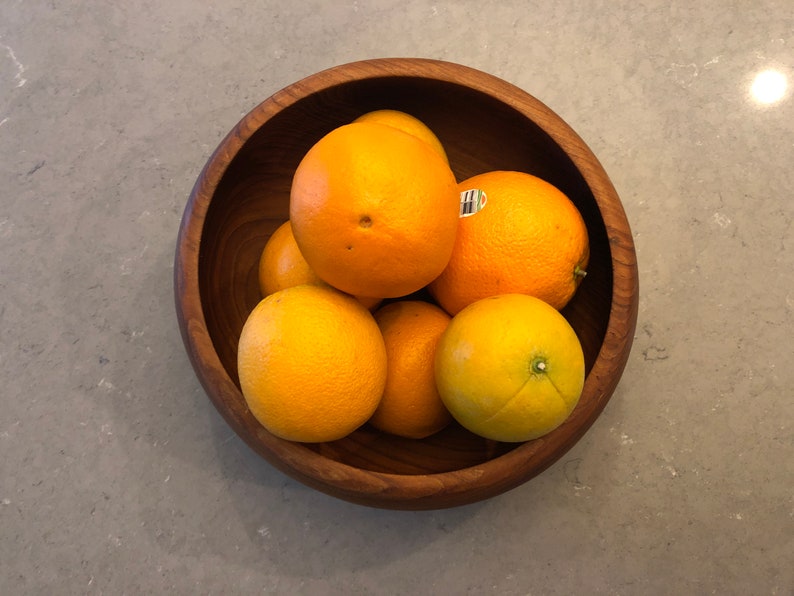 Vintage Solid Handmade Teak SaladFruit Bowl