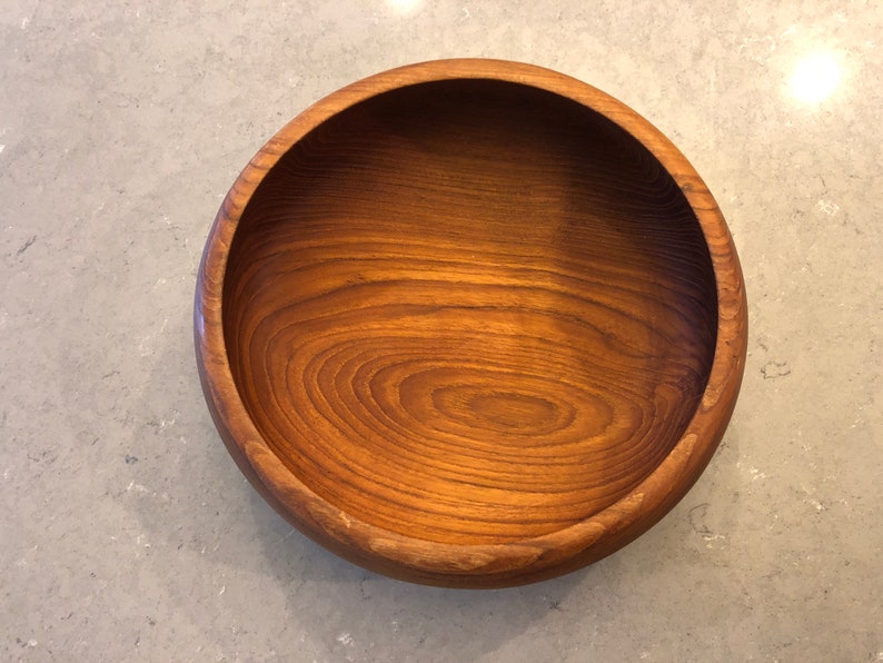 Vintage Solid Handmade Teak SaladFruit Bowl