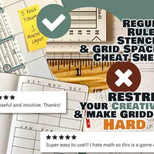 B6 5mm Smarter Spacing Ruler : The Grid Tool printable bullet journal layout row and column planner stencil bujo dot grid 5x7 notebook image 3