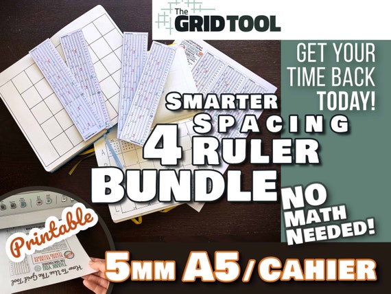 A5 5mm Cahier Slim Smarter Spacing Ruler : the Grid Tool Printable Bullet  Journal Layout Row and Column Planner Stencil Bujo Dot Grid 6x8 