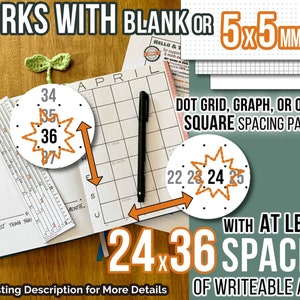 A5 5mm Cahier Slim Smarter Spacing Ruler : The Grid Tool printable bullet journal layout row and column planner stencil bujo dot grid 6x8 image 8