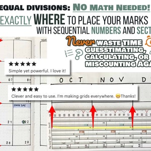 B6 5mm Smarter Spacing Ruler : The Grid Tool printable bullet journal layout row and column planner stencil bujo dot grid 5x7 notebook image 4