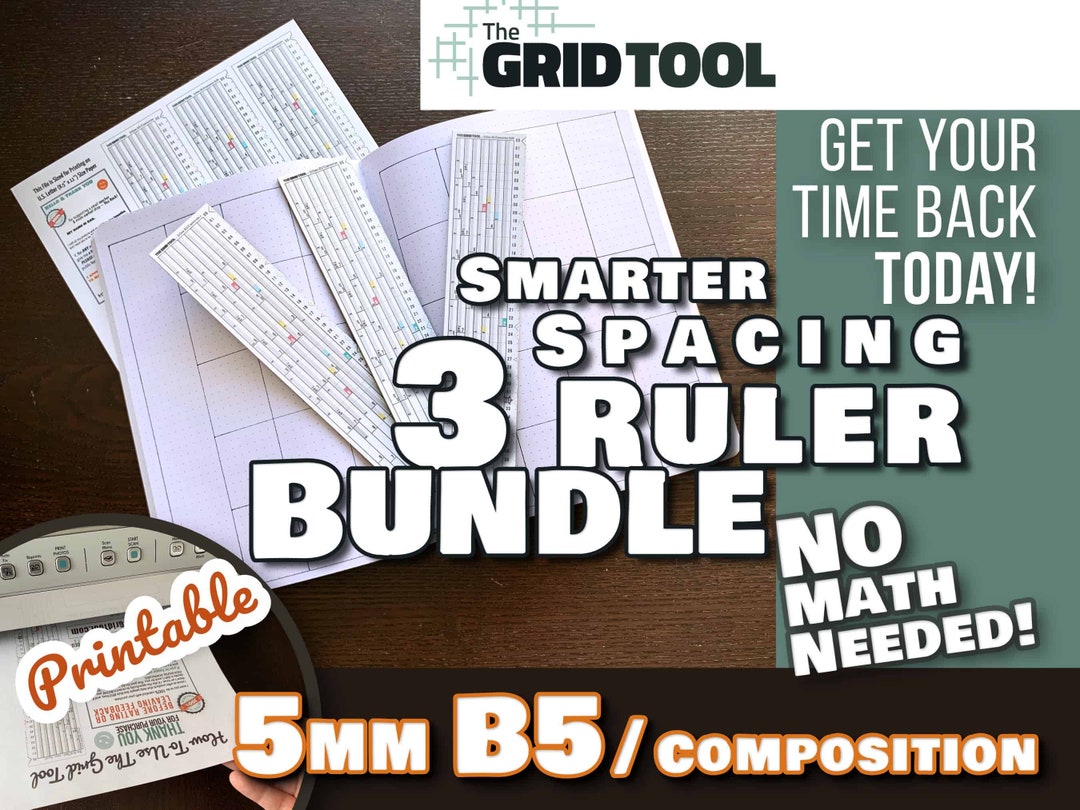 B5 / Composition 5mm Smarter Spacing Ruler : the Grid Tool Printable ...