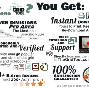 B6 5mm Smarter Spacing Ruler : The Grid Tool printable bullet journal layout row and column planner stencil bujo dot grid 5x7 notebook image 6