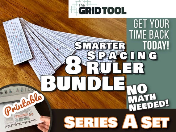 SERIES A SET Smarter Spacing Ruler Bundle : Printable Bullet Journal Row  and Column Planner Stencil Measure Bujo Layout Dot Grid Tool Supply 