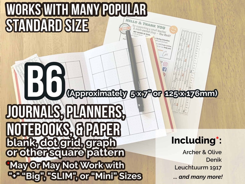 B6 5mm Smarter Spacing Ruler : The Grid Tool printable bullet journal layout row and column planner stencil bujo dot grid 5x7 notebook image 7