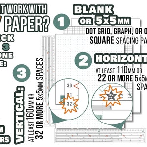 B6 5mm Smarter Spacing Ruler : The Grid Tool printable bullet journal layout row and column planner stencil bujo dot grid 5x7 notebook image 8