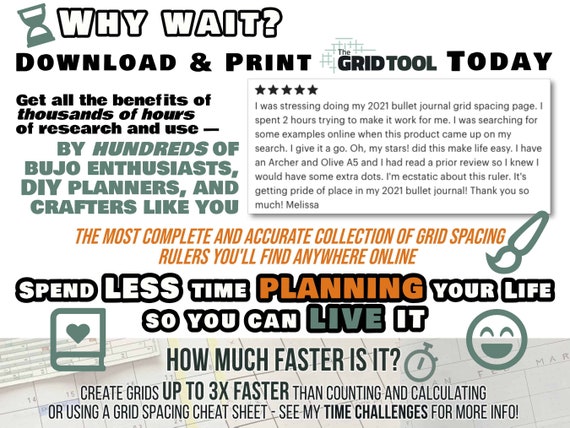 DIY GRID SPACING RULER FOR BULLET JOURNALS - Easy way to divide page into  rows and columns 