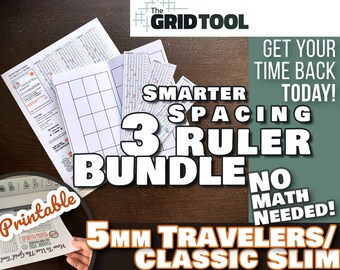 Travelers Classic Slim 5mm Smarter Spacing Ruler printable bullet journal row and column planner stencil bujo dot grid tool 4x8 long wallet