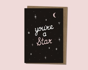 Jesteś gwiazdą - kartka z życzeniami z kopertą