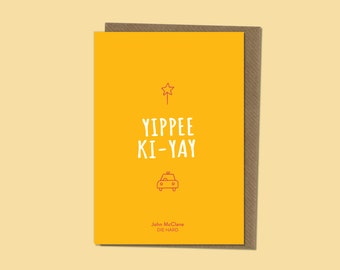 Cytat z filmu Die Hard - kartka z życzeniami i kopertą