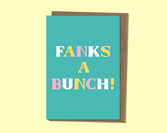 Karta z pozdrowieniami Fanks A Bunch z kopertą