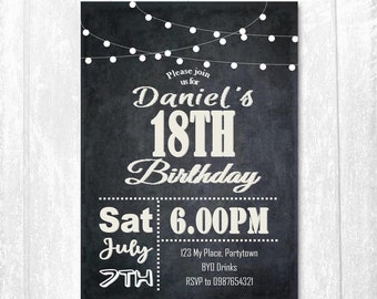 21st Birthday Invitations Male Etsy