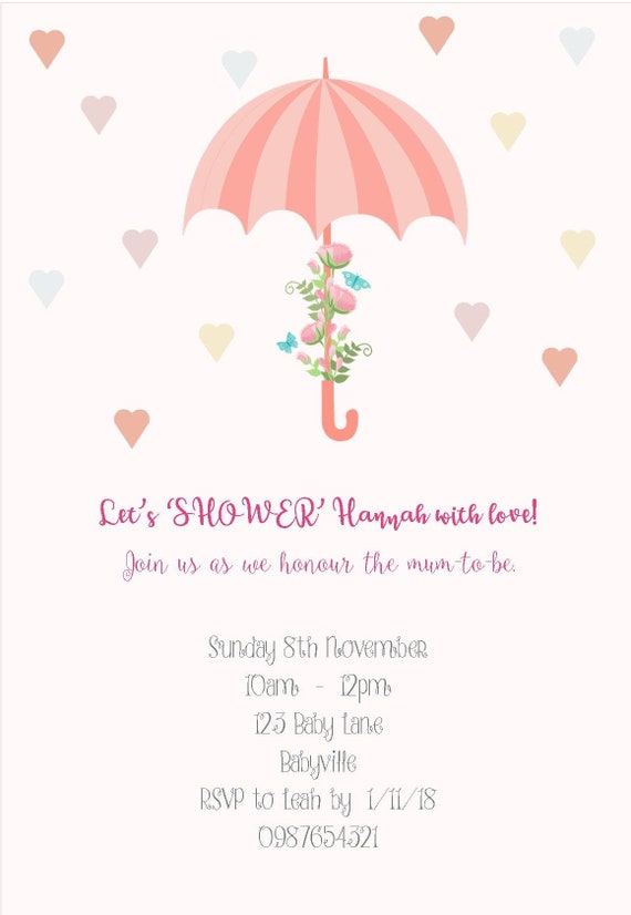 umbrella baby shower invitations