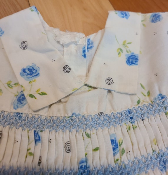 Vintage 1960 White and blue Baby girl dress - image 3