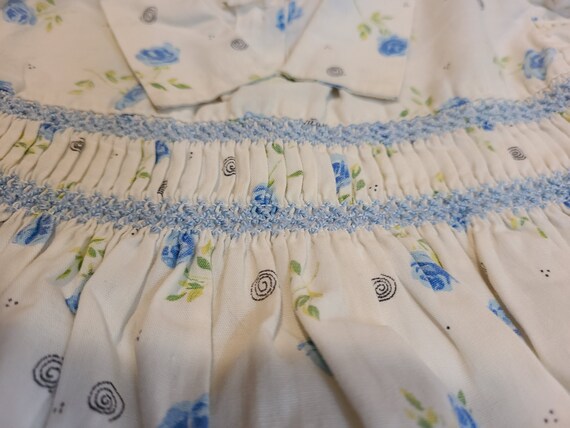 Vintage 1960 White and blue Baby girl dress - image 2