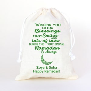 Set of 10/20 Personalized Ramadan favor bag, Ramadan Kareem bags, eid treat bags, eid mubarak bag, Personalized Ramadan favor bag