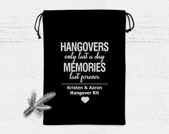 200 Birthday favor bags bachelorette party wedding bridal shower hangover recovery kit survival kit Hangovers only last a day memories last