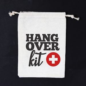 Set di 10 Hangover Kit Bag - Hangover Bachelorette Party Favor - Kit di sopravvivenza - Addio al nubilato - Muslin Bag - Hangover Pouch - Hangover Hangover