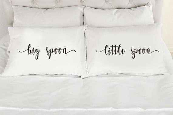 Big Spoon Little Spoon Pillowcases Couples Pillowcases Big Etsy